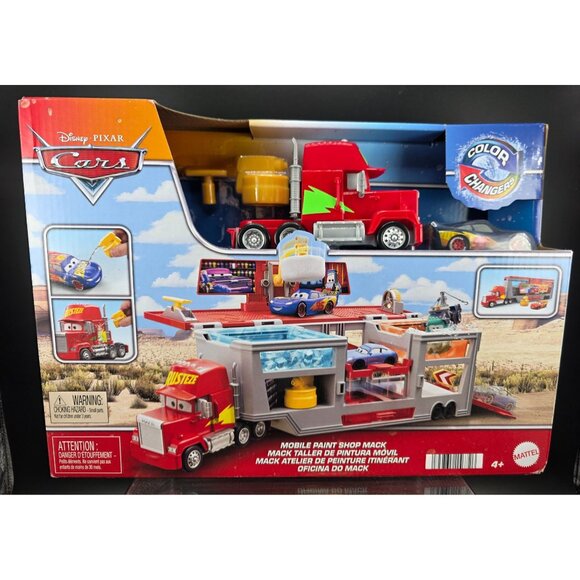 Disney Pixar Cars Mobile Paint Shop Mack | Color Changing Vehicle Playset - Picture 1 of 11